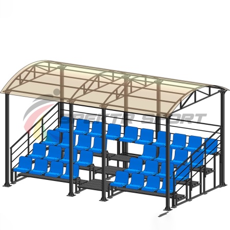 Купить Трибуна для зрителей 4 ряда на 34 места с навесом и перилами в Уржуме 