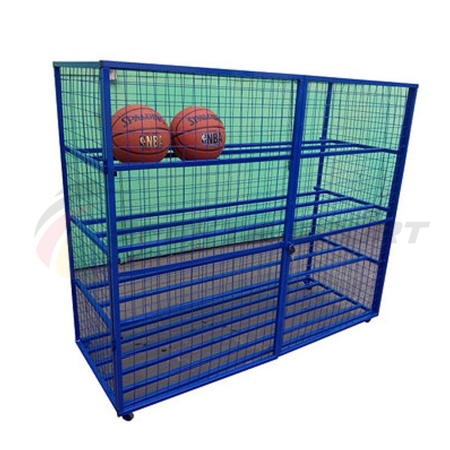 Купить Стеллаж для хранения мячей и инвентаря передвижной металлический (сетка) Разборный в Уржуме 