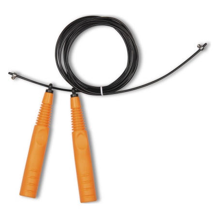 Купить Скакалка высокооборотная Кроссфит стальной шнур в оплетке 2.9 м чёрно-оранжевая в Уржуме 